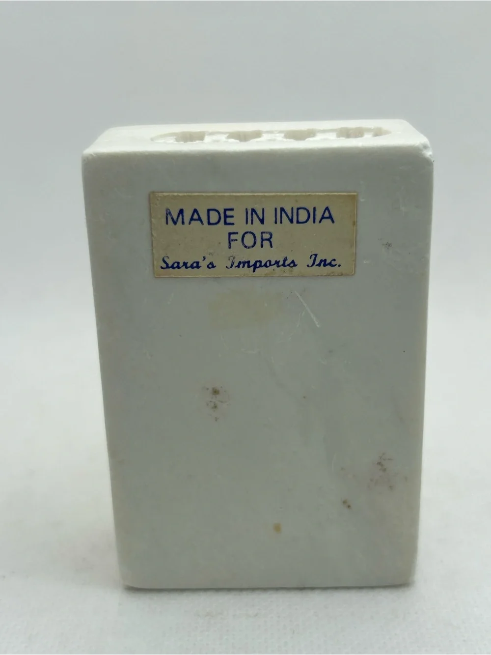 Vintage Trinket Box Floral Soapstone Inlay Pink White Made in India 3x2